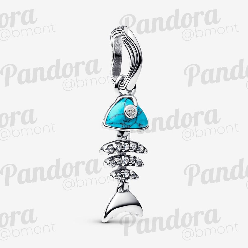 Pandora Turquoise-coloured Fishbone Dangle Charm